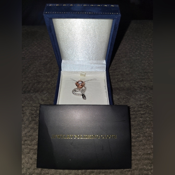 LAVALE April Birthstone Heart Necklace “Always and Forever” – White Gold & Rose - Picture 5 of 6